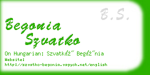 begonia szvatko business card